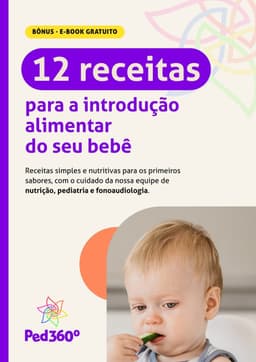 Capa do e-book bônus 12 receitas para a introdução alimentar do seu bebê